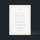 Classic Gold Elegant Wedding Invitation<br><div class="desc">Classic style faux gold wedding invitation featuring a simple and minimal design with your monogram at the top and your event details surrounded by a double border.  The fonts alternate between and elegant script,  a traditional serif and minimalist sans serif fonts.  This invitation is great for a formal wedding.</div>