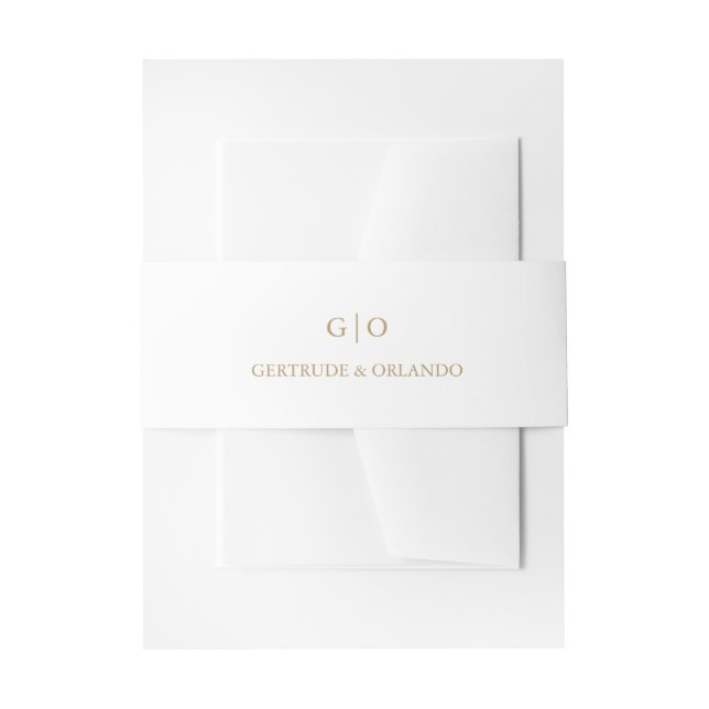 Classic Gold Elegant Wedding Invitation Belly Band (Front Example)