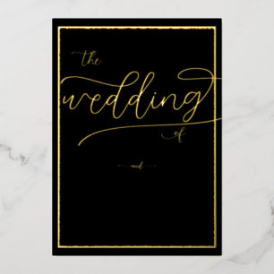 Classic Gold Frame Flourish Calligraphy Wedding