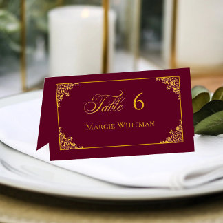 Classic Gold Frame Royal Wedding Place Card