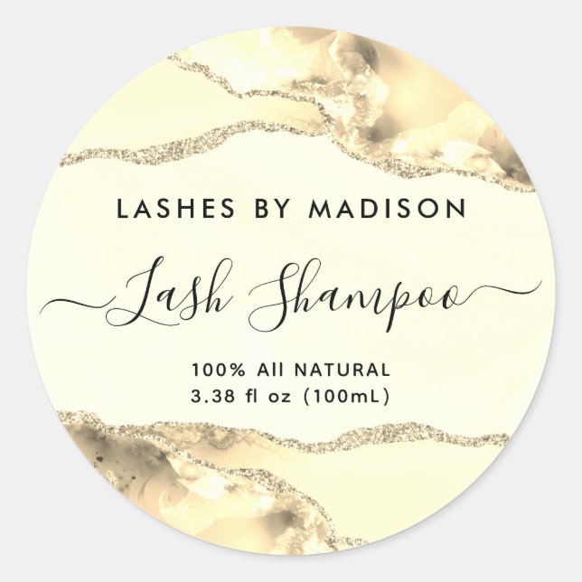 Classic Gold Glitter Marble Agate Product Label (Front)