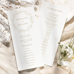 Classic Gold Greenery Wedding Flat Program