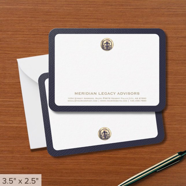 Classic Gold Logo Carte de notes professionnelles (Créateur téléchargé)