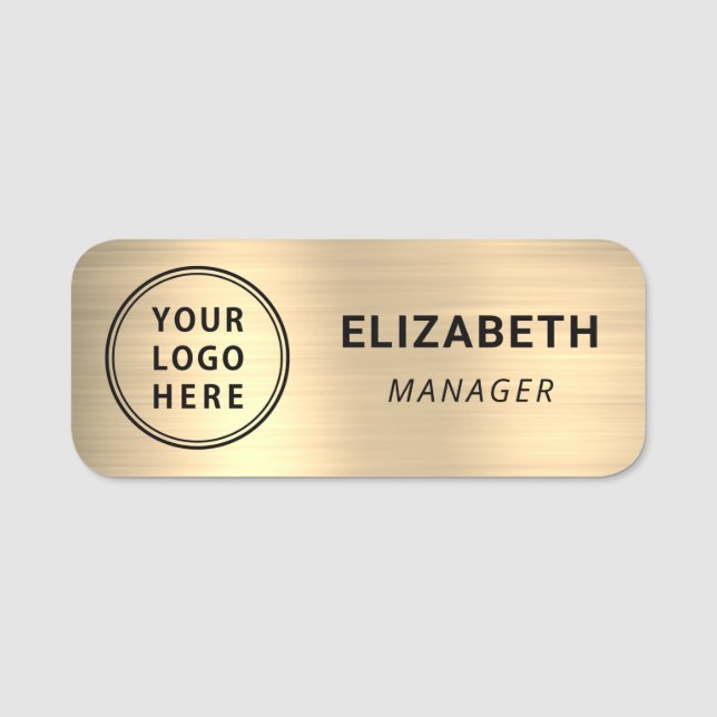 Classic Gold Logo Name Tag (Front)
