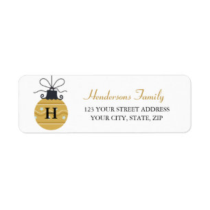Classic Gold Ornament Monogramme Adresse de retour