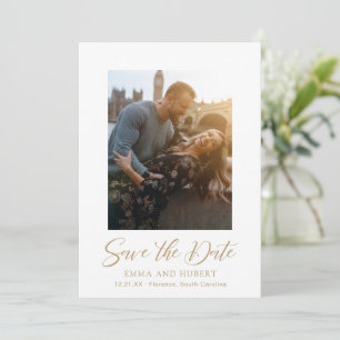 Classic Gold Photo Elegant Wedding Save The Date