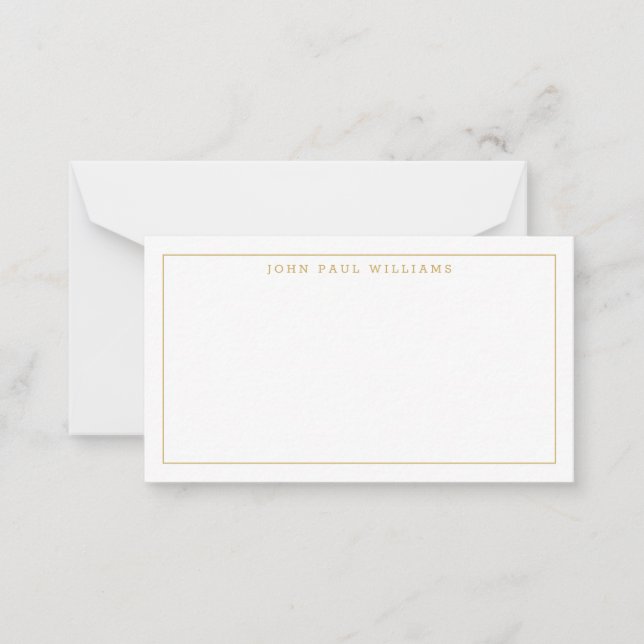 Classic Gold Professional Formal Thin Border Card (Front)