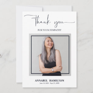 Classic Gold Script Sympathy Thank You Photo Invit Invitation