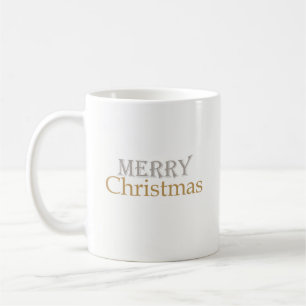 Classic Gold Silver Merry Christmas Coffee Mug