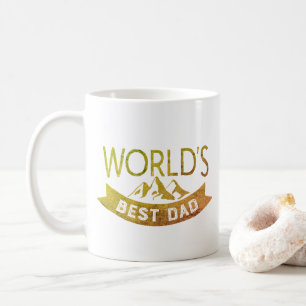 Classic Gold Typography World's Best Dad Coffee Mug