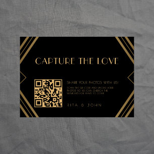 Classic Gold Vintage Capture The Love QR code Enclosure Card