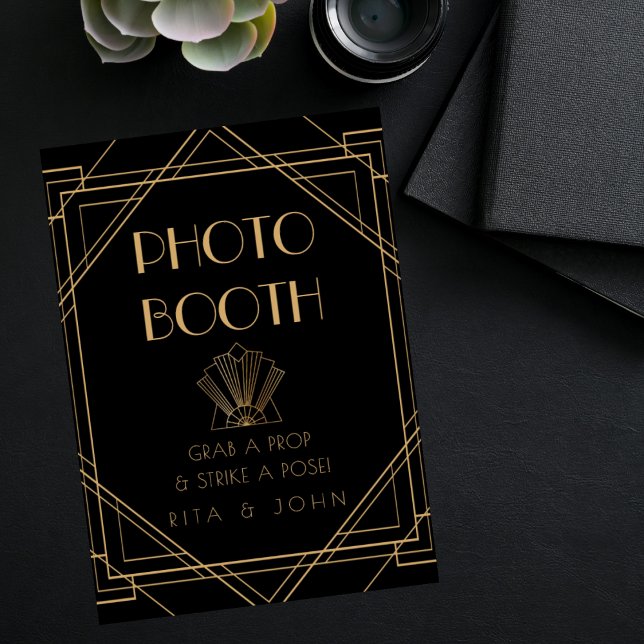 Classic Gold Vintage Photo Booth Wedding Sign (Creator Uploaded)