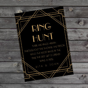 Classic Gold Vintage Ring Hunt Bridal Shower Sign 