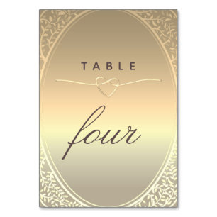 Classic Gold Wedding Table Number