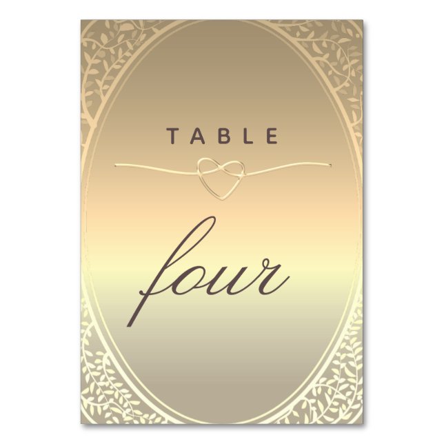 Classic Gold Wedding Table Number (Front)
