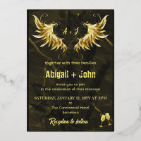 Classic Gold Wing dried leaf minimalist wedding
