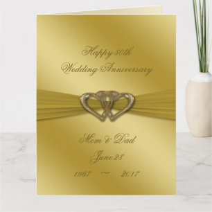 Classic Golden 50th Wedding Anniversary 8.5x11 Card
