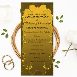 Classic Golden Elegance Wedding Program