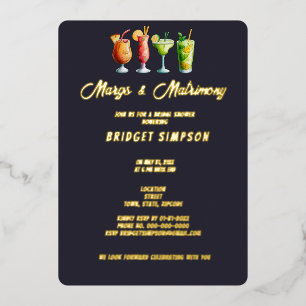 classic golden  margs and matrimony bridal shower