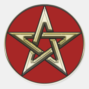 Classic Golden Pentagram Sticker