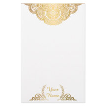 Classic Golden Personalized Stationery