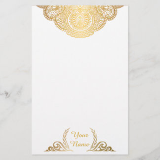 Classic Golden Personalized Stationery