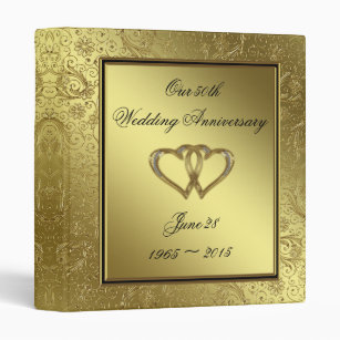 Classic Golden Wedding Anniversary 1" Binder