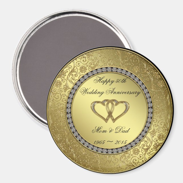 Classic Golden Wedding Anniversary Magnet (Front/Back)