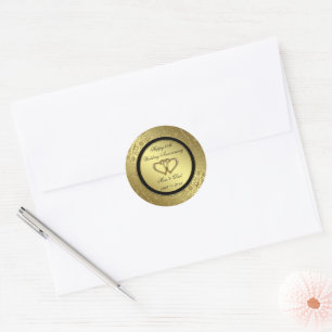 Classic Golden Wedding Anniversary Round Sticker