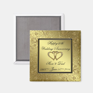 Classic Golden Wedding Anniversary Square Magnet