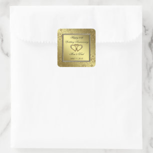 Classic Golden Wedding Anniversary Sticker