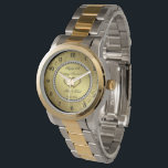 Classic Golden Wedding Anniversary Watch<br><div class="desc">A Digitalbcon Images Design featuring a gold and black colour and gold flourish design with a variety of custom images, shapes, patterns, styles and fonts in this one-of-a-kind "Golden Wedding Anniversary" Watch. This attractive and elegant design comes complete with customizable text lettering to suit your own special occasion. Share priceless...</div>