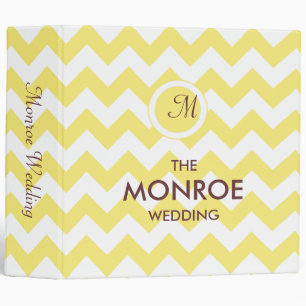 Classic Golden Yellow Chevron Pattern Binder