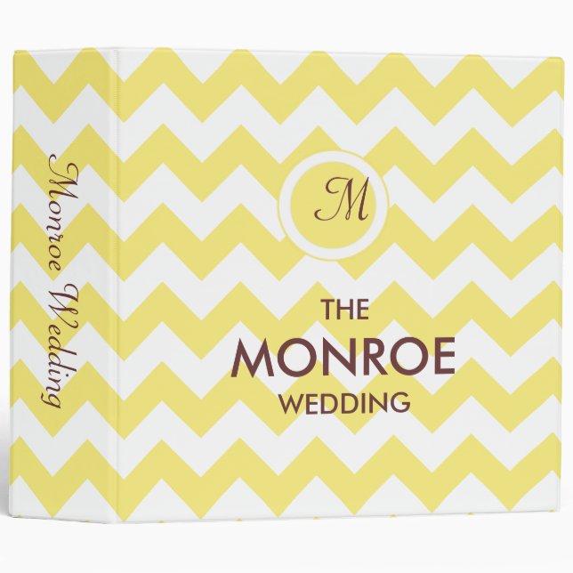 Classic Golden Yellow Chevron Pattern Binder (Front/Spine)