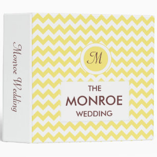 Classic Golden Yellow Chevron Pattern Binder