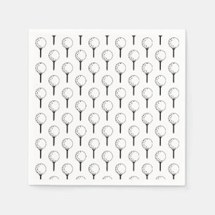 Classic Golf Balls Tees Timeless Sports Fun Napkin