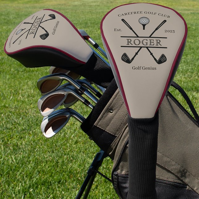 Classic Golf Club Burgundy Piping Golf Head Cover (Creator Uploaded)