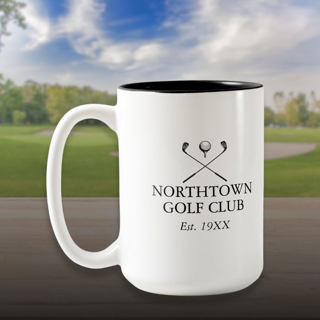 Classic Golf Club Name Personalized Two-Tone Coffee Mug (Classic Golf Club Name Personalized Two-Tone Coffee Mug)