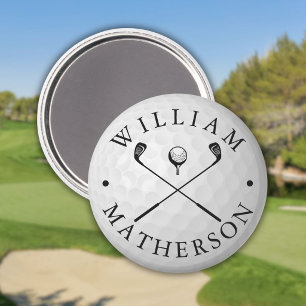 Classic Golf Clubs Custom Name Golf Ball Marker Magnet
