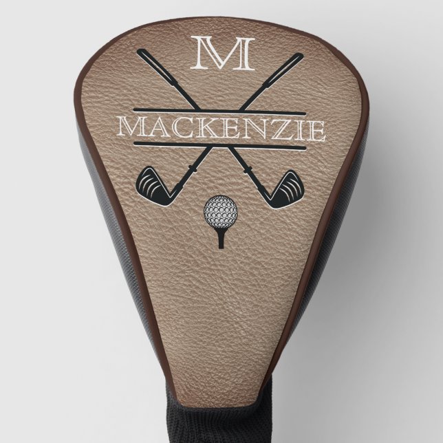 Classic Golf Player Monogram Brown Head Cover (Creator Uploaded)