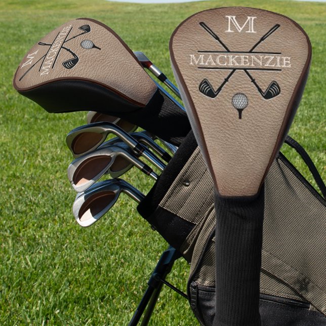 Classic Golf Player Monogram Brown Head Cover (Creator Uploaded)