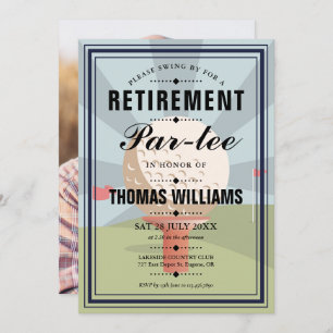 Classic Golf Retirement Partee Party Photo Invitation