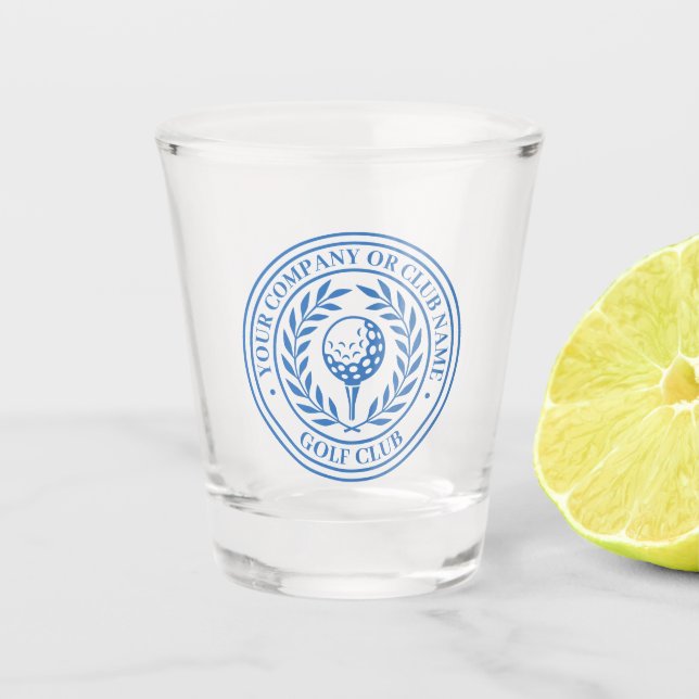 Classic Golf Shot Glass Custom Name Blue (Front)