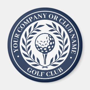 Classic Golf Victory Wreath Custom Name Navy Magnet