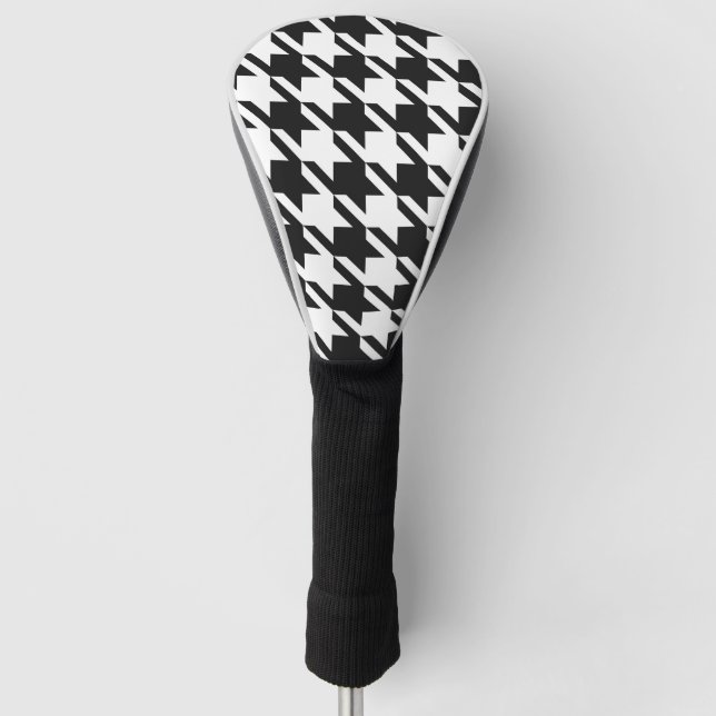 Classic Golfer Black Pepita Houndstooth Pattern  Golf Head Cover (Front)