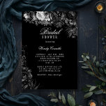Classic Gothic Black Bridal Shower Invitation<br><div class="desc">Introducing the timeless allure of our Classic Gothic Black Bridal Shower Invitation design, where elegance meets the ethereal. An enchanting touch of dark romance adorned with intricate botanical motifs, featuring black backgrounds embellished with lush peonies and delicate roses that exude a moody sophistication perfect for your special day. Offering an...</div>