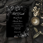 Classic Gothic Black 'Till Death Wedding Invitation<br><div class="desc">Introducing the timeless allure of our Classic Gothic Black 'Till Death Wedding Invitation design, where elegance meets the ethereal. An enchanting touch of dark romance adorned with intricate botanical motifs, featuring black backgrounds embellished with lush peonies and delicate roses that exude a moody sophistication perfect for your special day. Offering...</div>