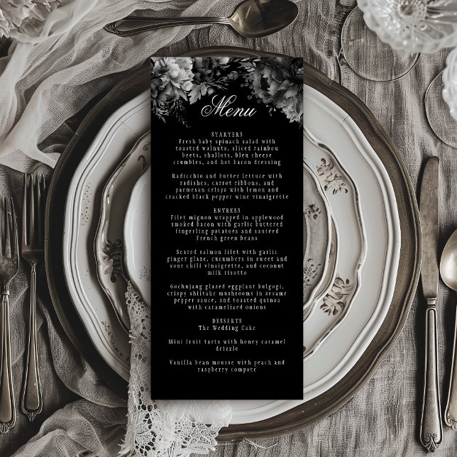 Classic Gothic Black Wedding Flat Menu (Creator Uploaded)