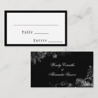 Classic Gothic Black Wedding Menu Choice Flat