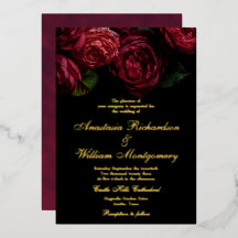 Classic Gothic Elegant Floral Black & Gold Wedding